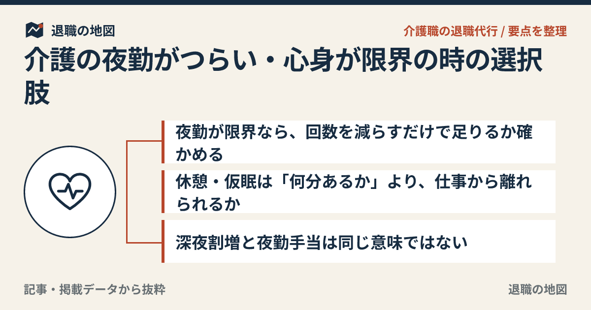 介護の夜勤がつらい・心身が限界の時の選択肢