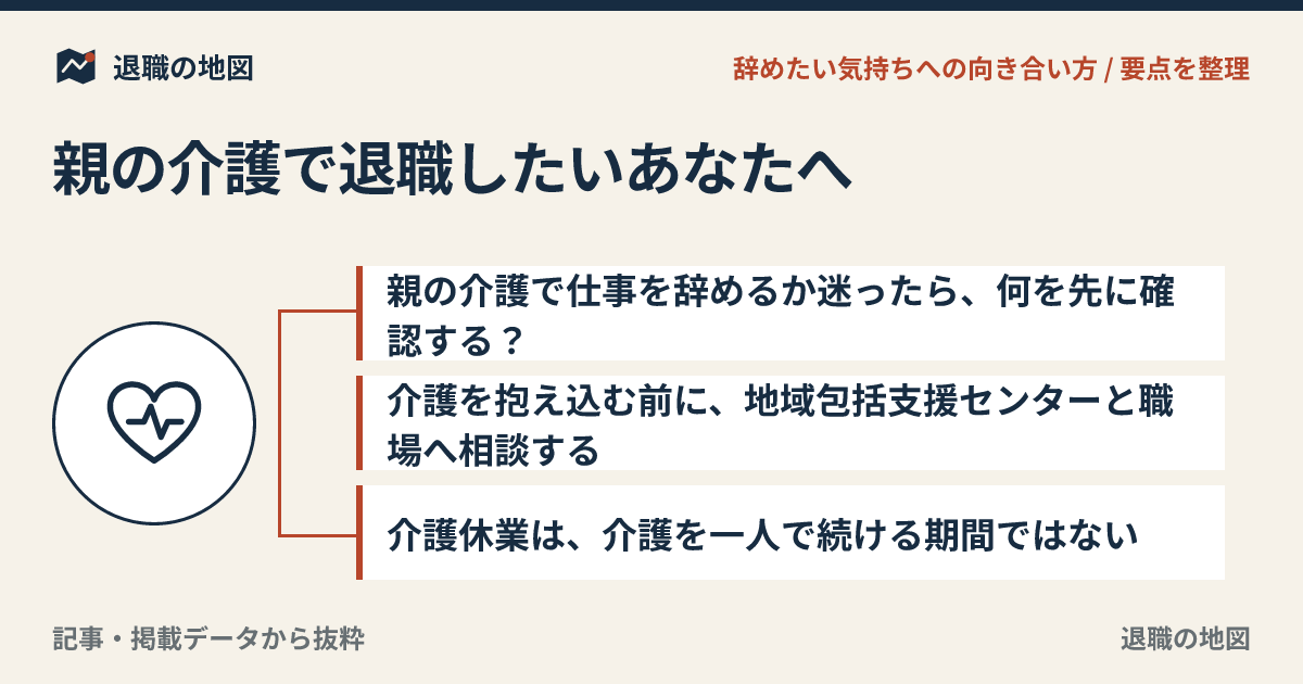 親の介護で退職したいあなたへ｜仕事を続けるか迷う時の整理