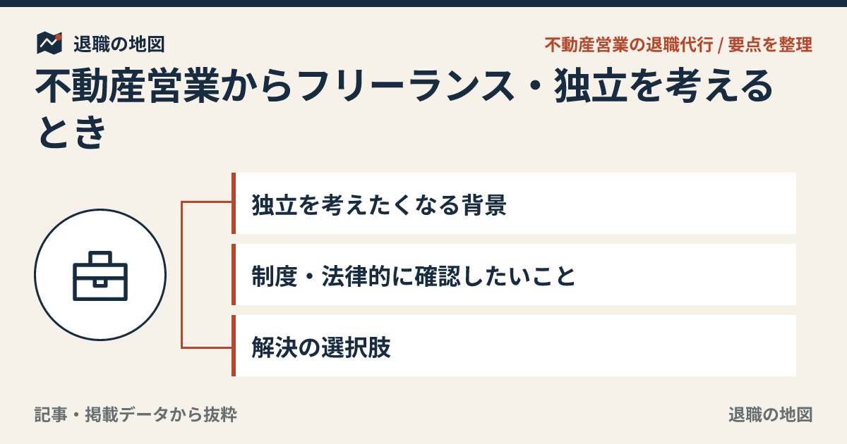 不動産営業からフリーランス・独立を考えるとき｜退職前の不安整理