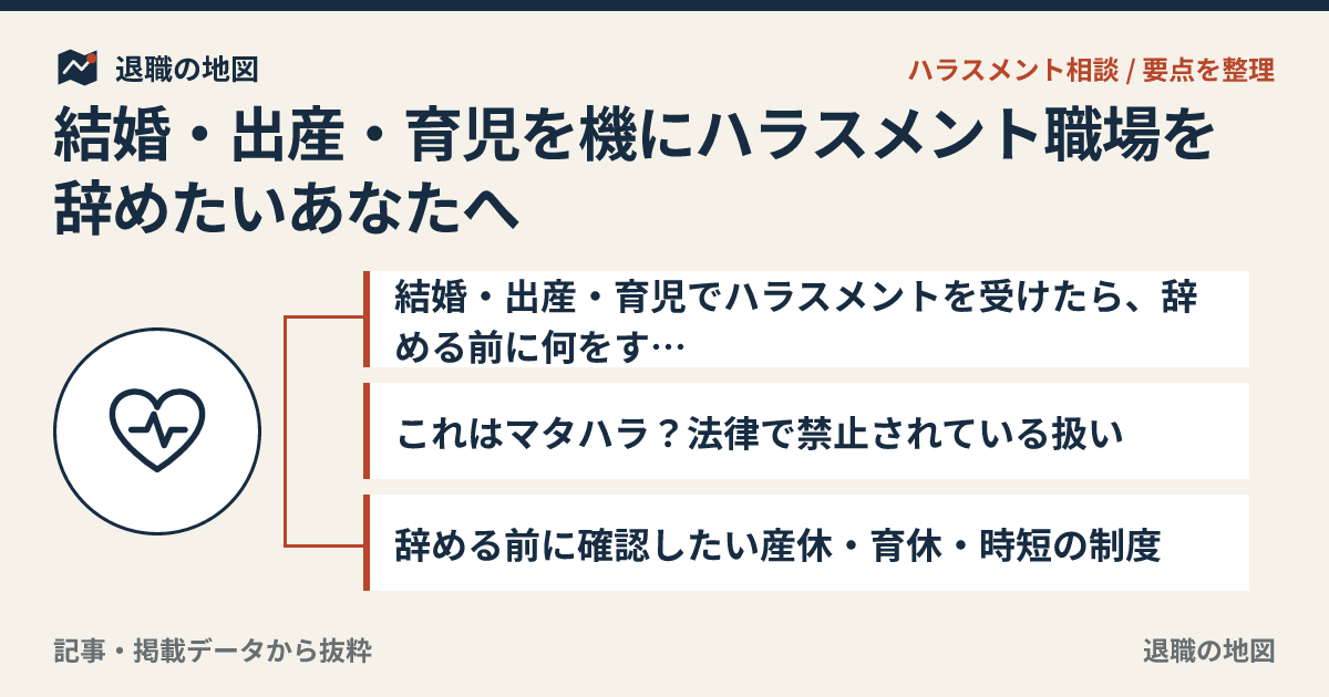結婚・出産・育児を機にハラスメント職場を辞めたいあなたへ