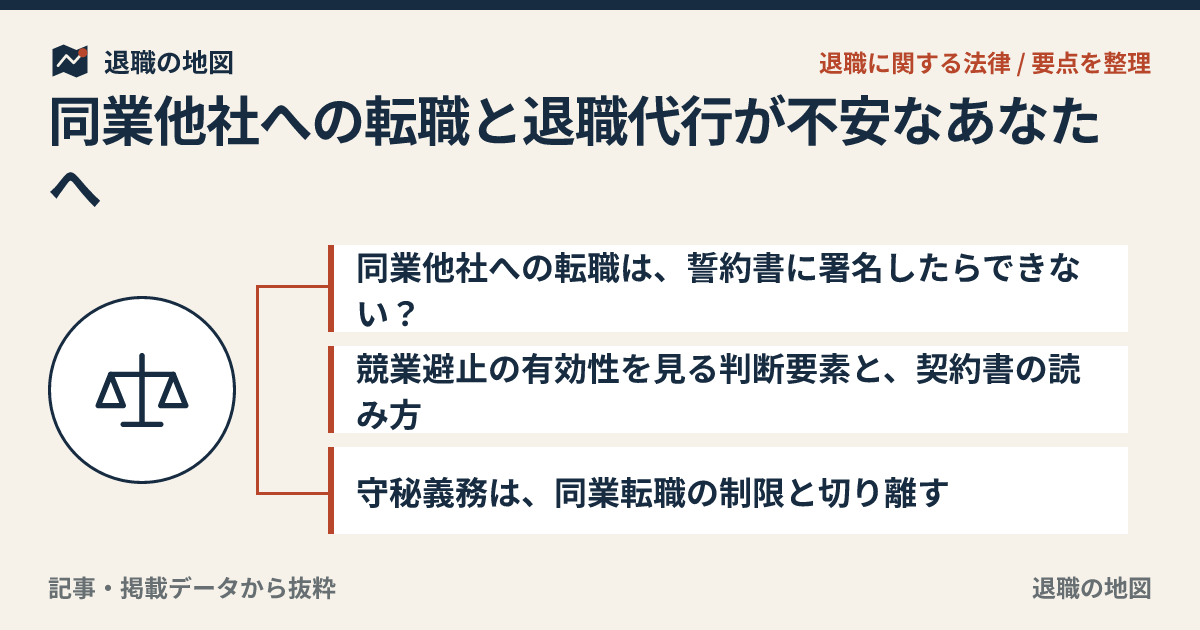 同業他社への転職と退職代行が不安なあなたへ｜競業避止・守秘義務の考え方