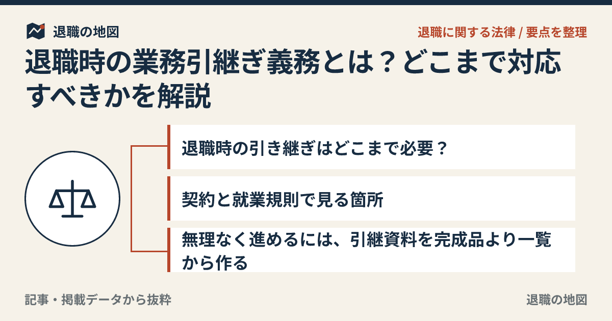 退職時の業務引継ぎ義務とは？どこまで対応すべきかを解説