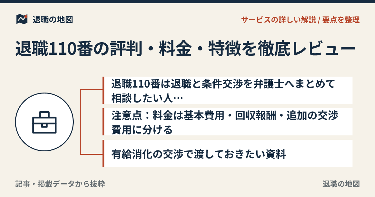 退職110番の評判・料金・特徴を徹底レビュー｜選び方と注意点