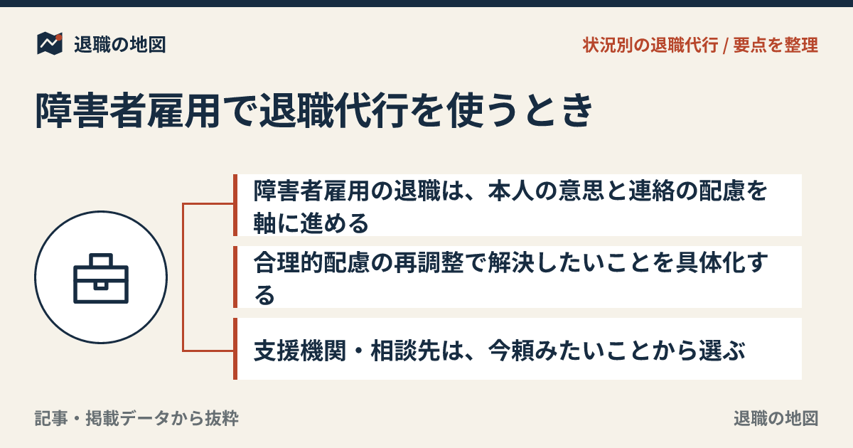 障害者雇用で退職代行を使うとき｜配慮事項と手続きの注意点