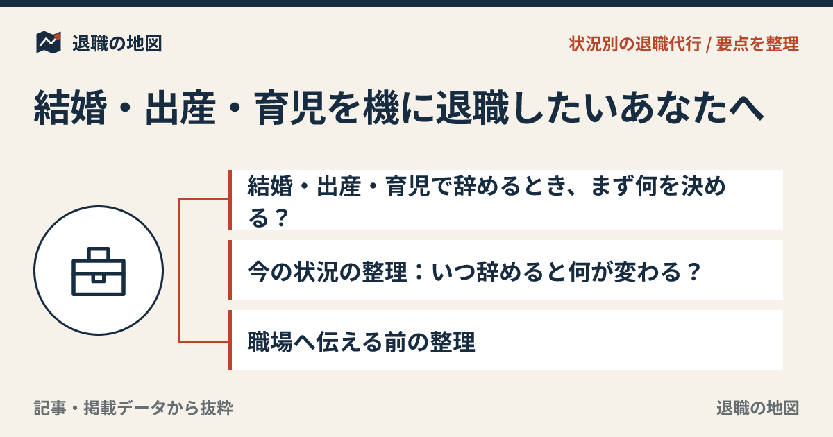 結婚・出産・育児を機に退職したいあなたへ｜迷いをほどく進め方